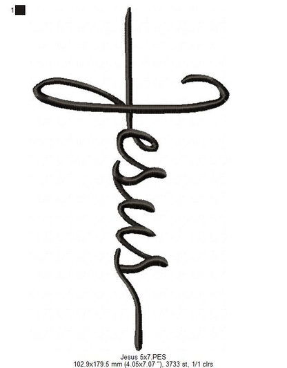 Jesus - Fill Stitch - Machine Embroidery Design