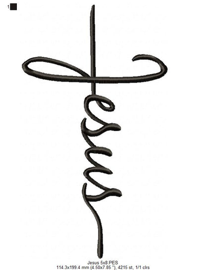 Jesus - Fill Stitch - Machine Embroidery Design