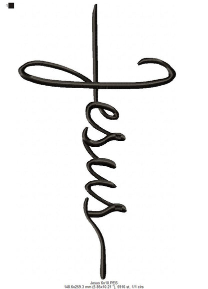 Jesus - Fill Stitch - Machine Embroidery Design