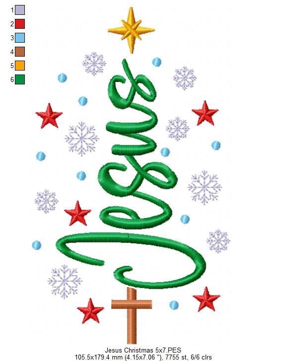 Blessed Christmas Sparkle – satin stitch – Machine Embroidery Design