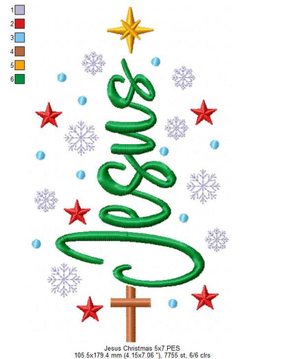 Blessed Christmas Sparkle – satin stitch – Machine Embroidery Design