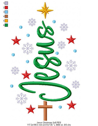 Blessed Christmas Sparkle – satin stitch – Machine Embroidery Design
