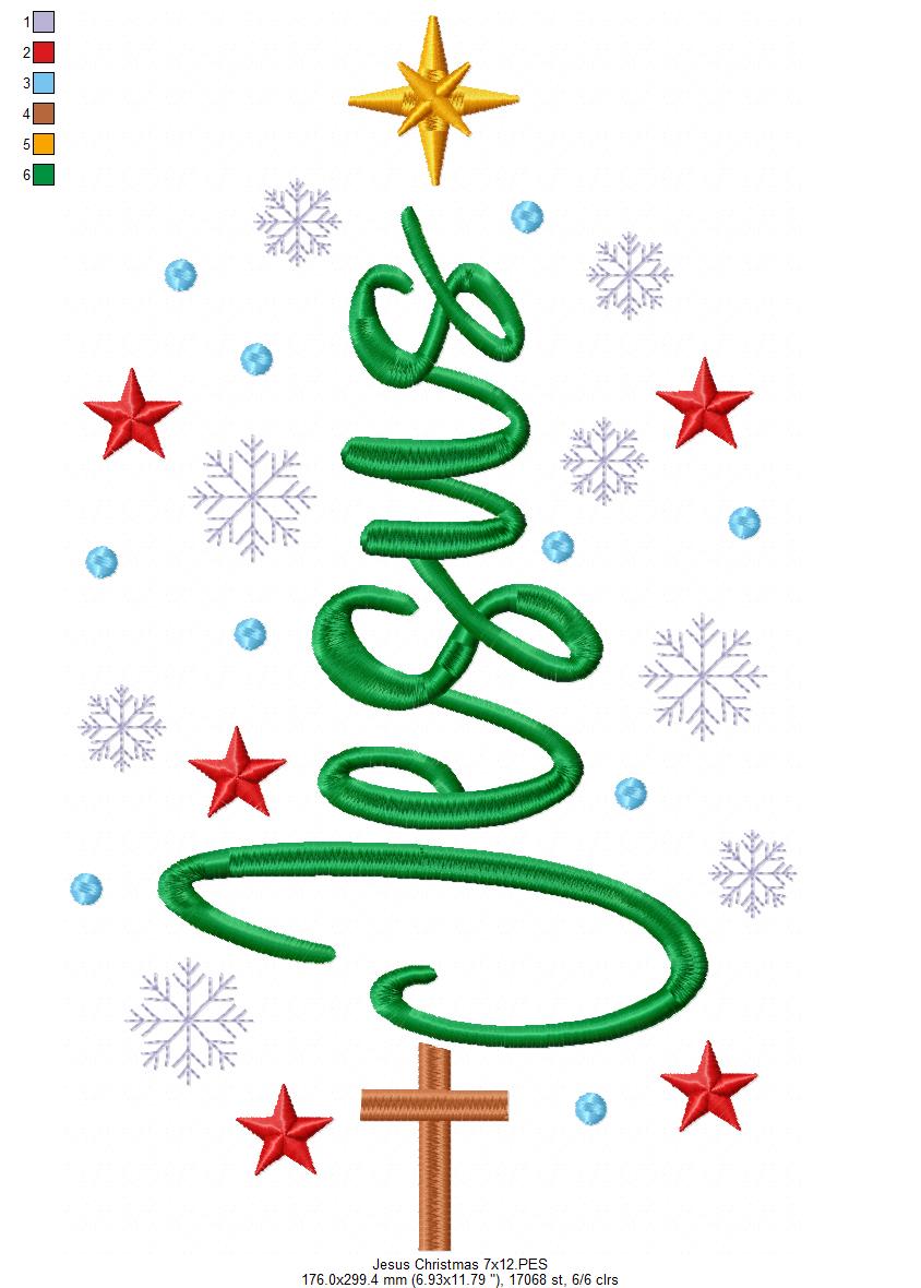Blessed Christmas Sparkle – satin stitch – Machine Embroidery Design