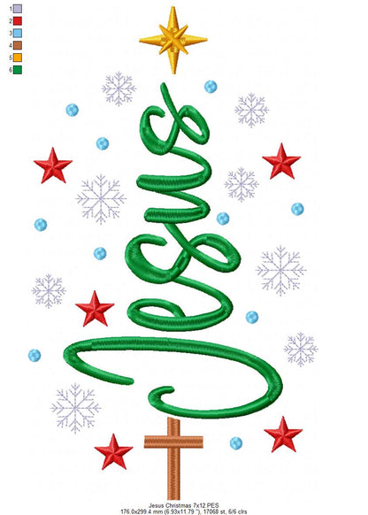 Blessed Christmas Sparkle – satin stitch – Machine Embroidery Design