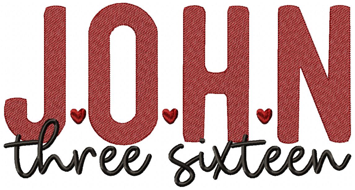 John Three Sixteen - Sketch Stitch - Set of 2 Designs - Machine Embroidery Design