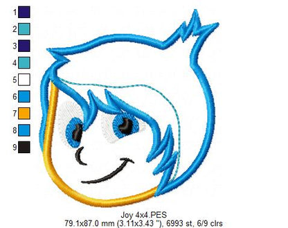 Inside Out Joy - Applique - Machine Embroidery Design