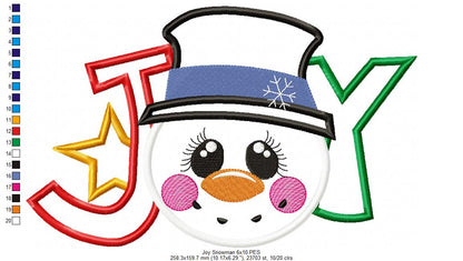 Joy Snowman - Applique