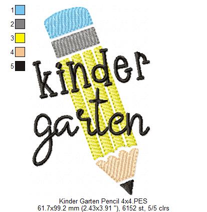 Kinder Garten Pencil - Rippled Stitch