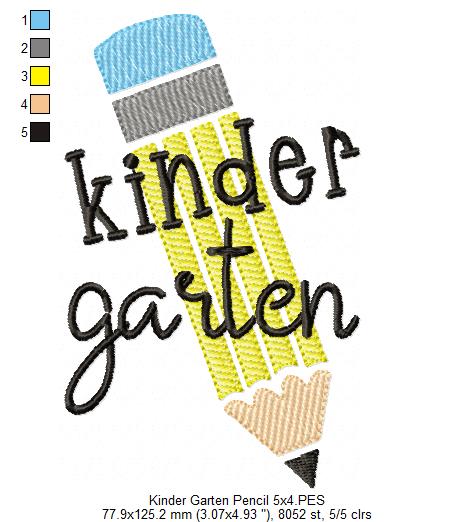 Kinder Garten Pencil - Rippled Stitch