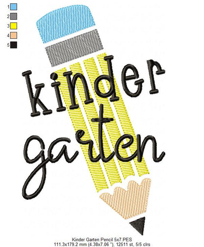 Kinder Garten Pencil - Rippled Stitch