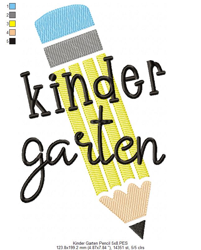 Kinder Garten Pencil - Rippled Stitch