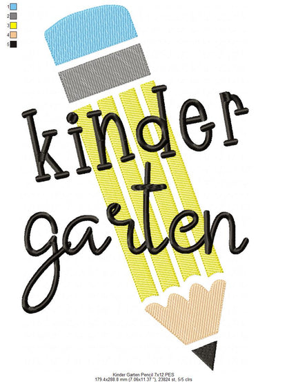 Kinder Garten Pencil - Rippled Stitch