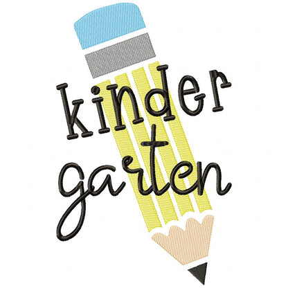 Pre-K to 6th Grade Pencil - Rippled Stitch - Set of 8 designs