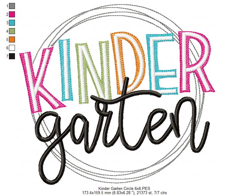 Kinder Garten Circle - Fill Stitch - Machine Embroidery Design