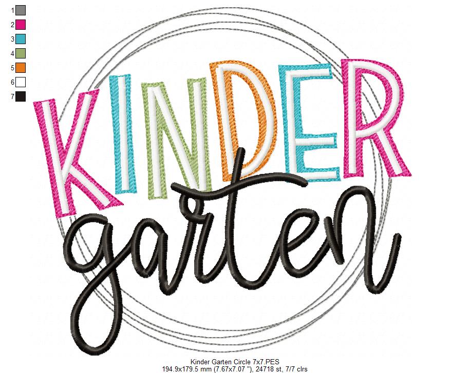 Kinder Garten Circle - Fill Stitch - Machine Embroidery Design