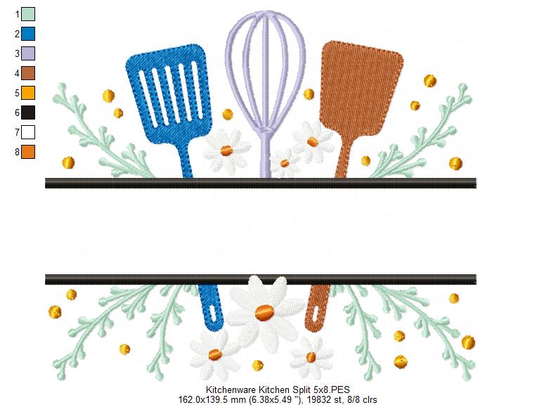 Kitchenware Kitchen Split - Fill Stitch - Machine Embroidery Design