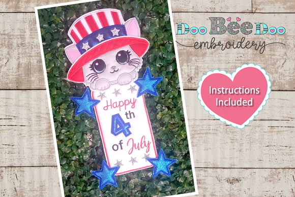 Kitten 4th of July - ITH Project - Machine Embroidery Design