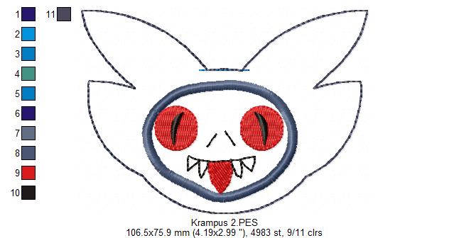 Krampus Tree Ornaments Set - ITH Project - Machine Embroidery Design