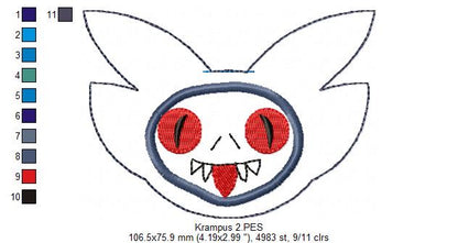 Krampus Tree Ornaments Set - ITH Project - Machine Embroidery Design