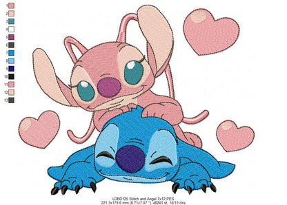 Galactic Sweethearts – Fill Stitch – Machine Embroidery Design