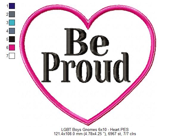 LGBT Gnome Couple Ornament - ITH Project - Machine Embroidery Design