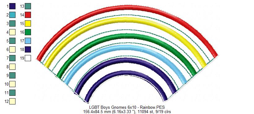 LGBT Gnome Couple Ornament - ITH Project - Machine Embroidery Design