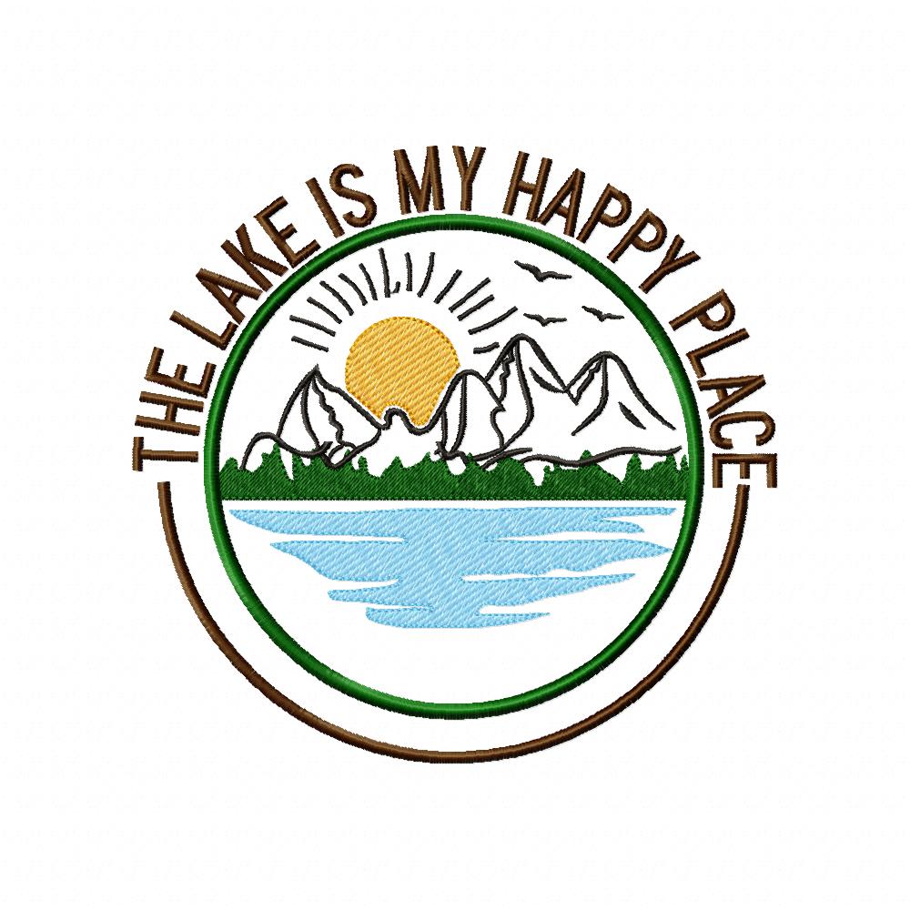 The Lake is my Happy Place - Fill Stitch - Machine Embroidery Design