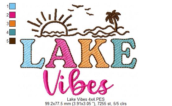 Lake Vibes - Fill Stitch - Machine Embroidery Design