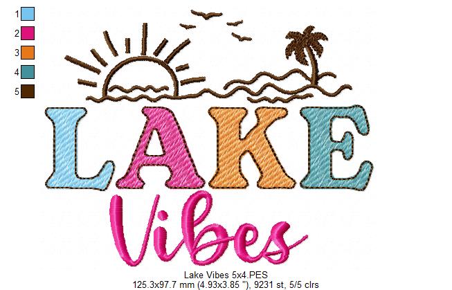 Lake Vibes - Fill Stitch - Machine Embroidery Design