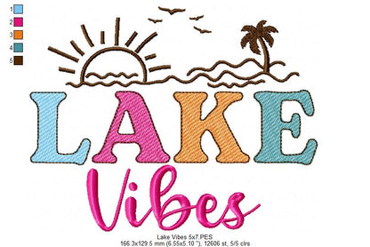 Lake Vibes - Fill Stitch - Machine Embroidery Design