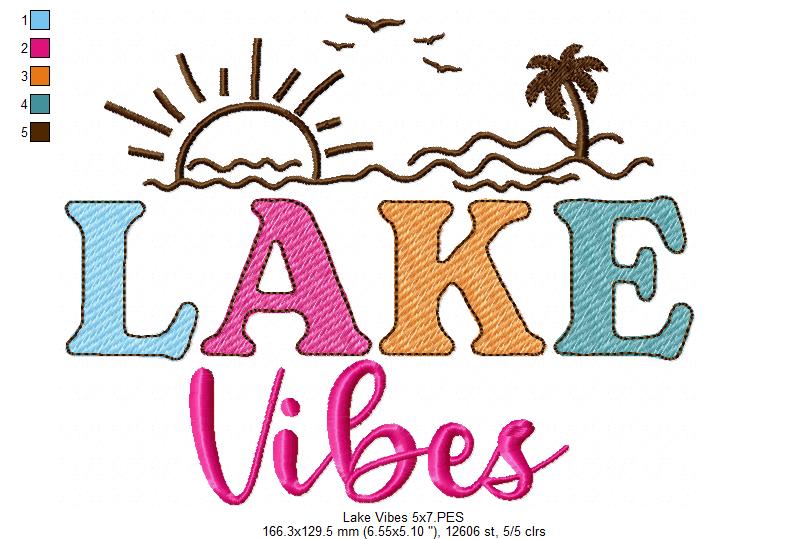 Lake Vibes - Fill Stitch - Machine Embroidery Design