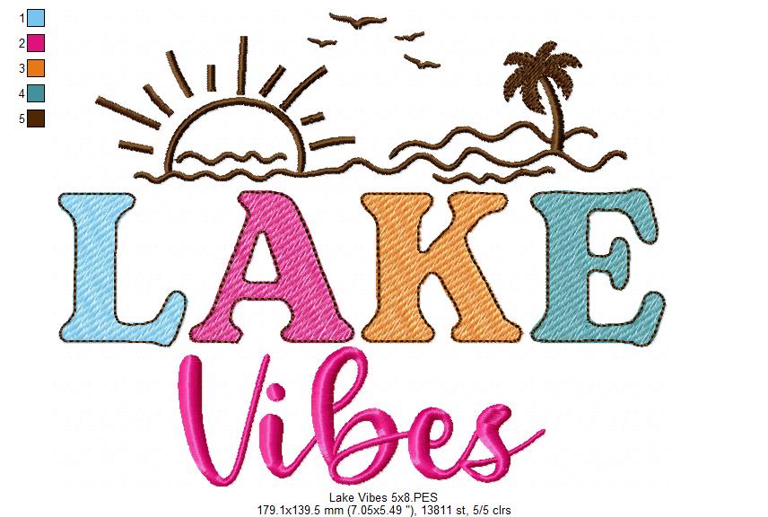 Lake Vibes - Fill Stitch - Machine Embroidery Design