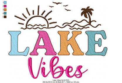 Lake Vibes - Fill Stitch - Machine Embroidery Design
