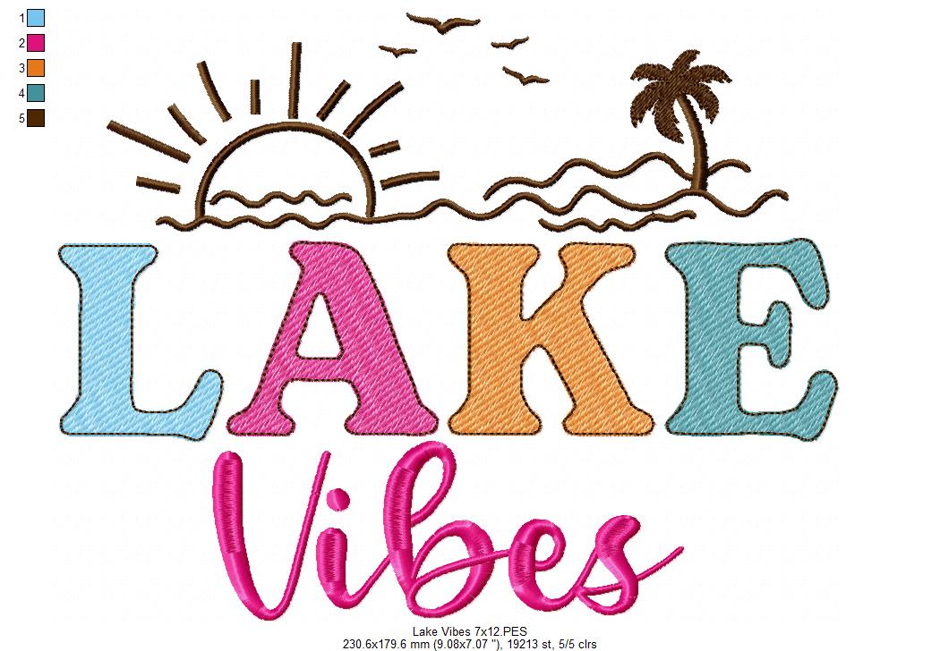 Lake Vibes - Fill Stitch - Machine Embroidery Design