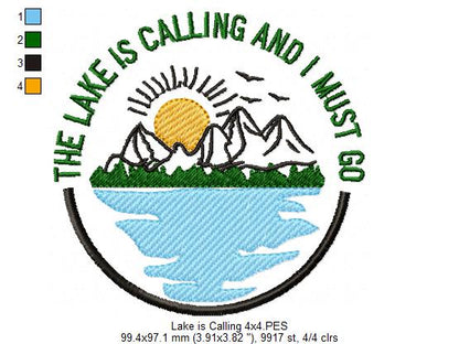 The Lake is Calling and I Must Go - Fill Stitch - Machine Embroidery Design