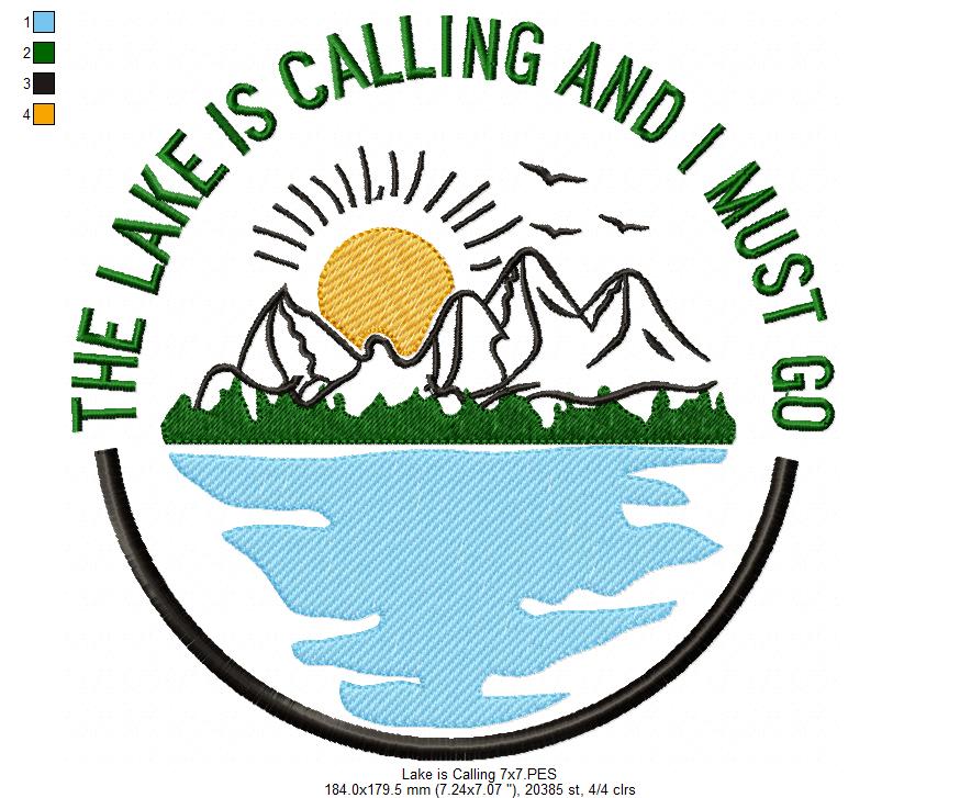 The Lake is Calling and I Must Go - Fill Stitch - Machine Embroidery Design