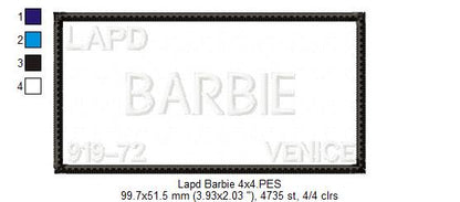 LAPD Barbie and Ken - Barbie Movie - Applique Embroidery - Set of 2 Designs