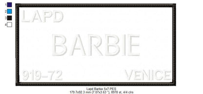 LAPD Barbie and Ken - Barbie Movie - Applique Embroidery - Set of 2 Designs