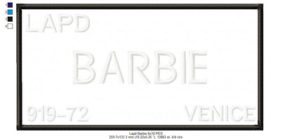 LAPD Barbie and Ken - Barbie Movie - Applique Embroidery - Set of 2 Designs