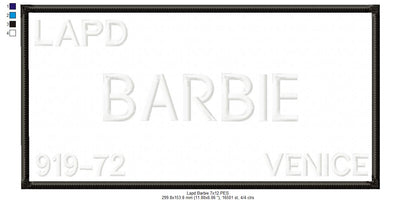 LAPD Barbie and Ken - Barbie Movie - Applique Embroidery - Set of 2 Designs