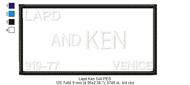 LAPD Barbie and Ken - Barbie Movie - Applique Embroidery - Set of 2 Designs