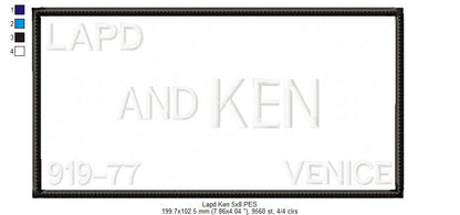 LAPD Barbie and Ken - Barbie Movie - Applique Embroidery - Set of 2 Designs