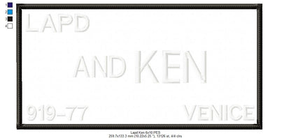 LAPD Barbie and Ken - Barbie Movie - Applique Embroidery - Set of 2 Designs