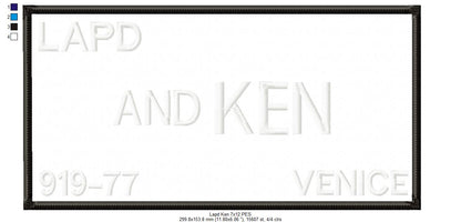 LAPD Barbie and Ken - Barbie Movie - Applique Embroidery - Set of 2 Designs