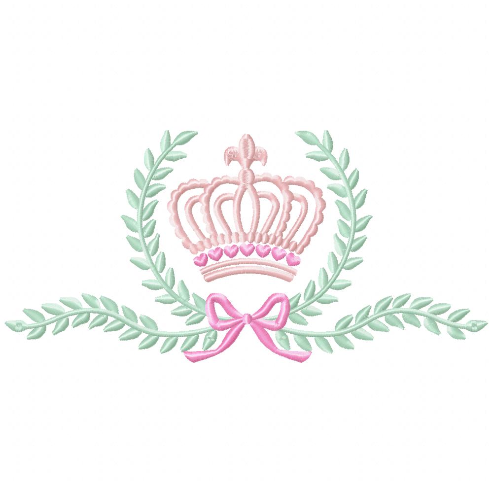 Laurel Princess Crown - Fill Stitch Embroidery