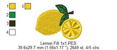 Lemons - Fill Stitch - Machine Embroidery Design