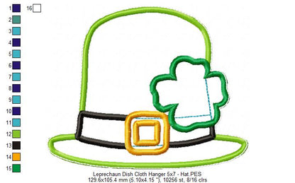 Leprechaun Dish Cloth Hanger - ITH Project - Machine Embroidery Design