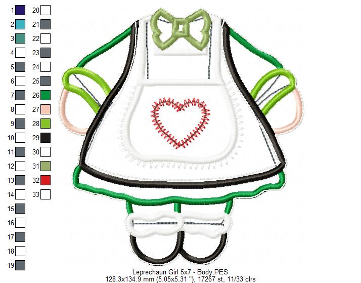 Leprechaun Girl Ornament - ITH Project - Machine Embroidery Design