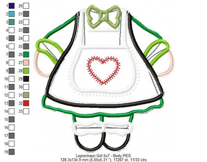 Leprechaun Girl Ornament - ITH Project - Machine Embroidery Design