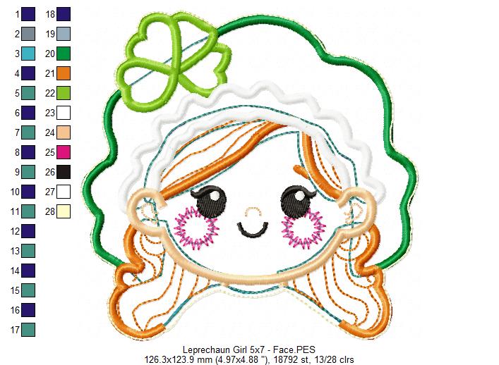 Leprechaun Girl Ornament - ITH Project - Machine Embroidery Design